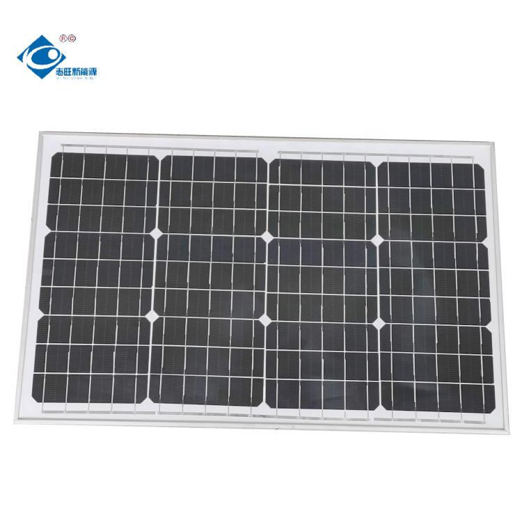 40W Aluminium Frame Solar Panels ZW-40W-18V Transparent Glass Solar Panel 18V Poly Portable Solar Panel Charger