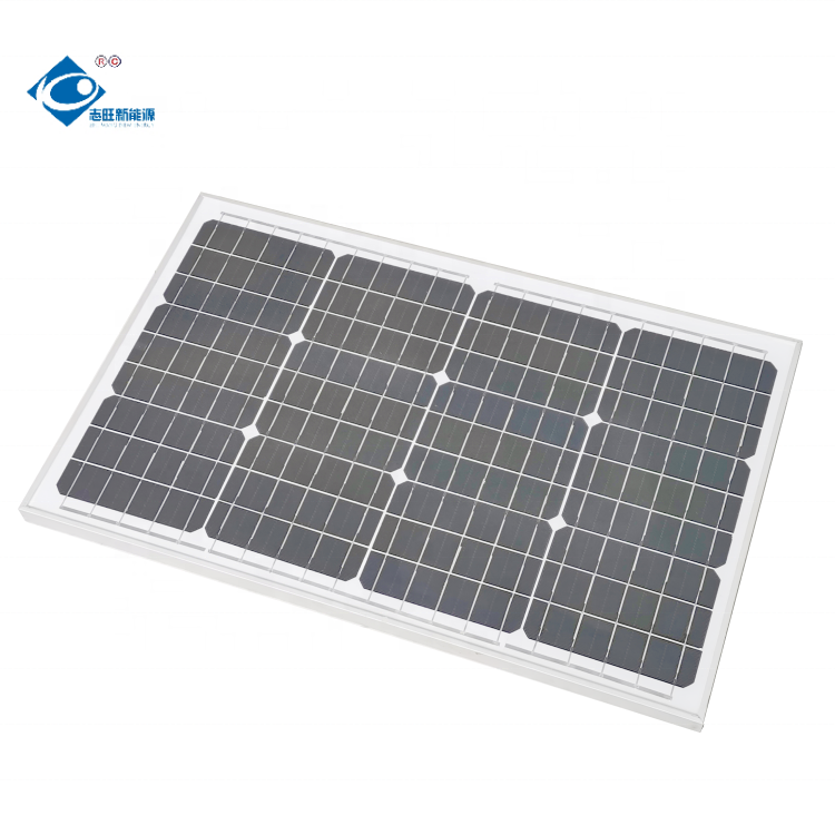 40W Aluminium Frame Solar Panels ZW-40W-18V Transparent Glass Solar Panel 18V Poly Portable Solar Panel Charger