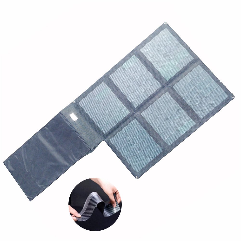 Portable folding 50W solar charger for solar car battery 12v 24v on load