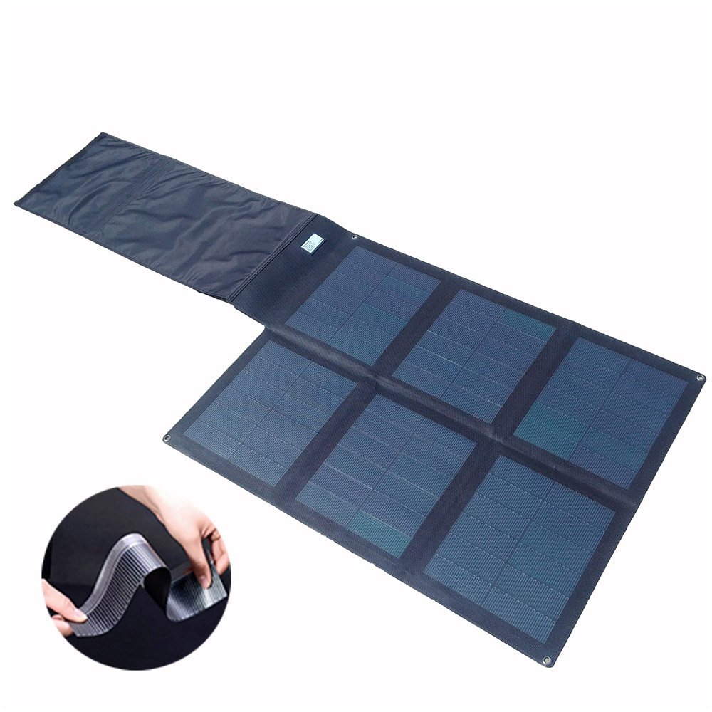 Portable folding 50W solar charger for solar car battery 12v 24v on load