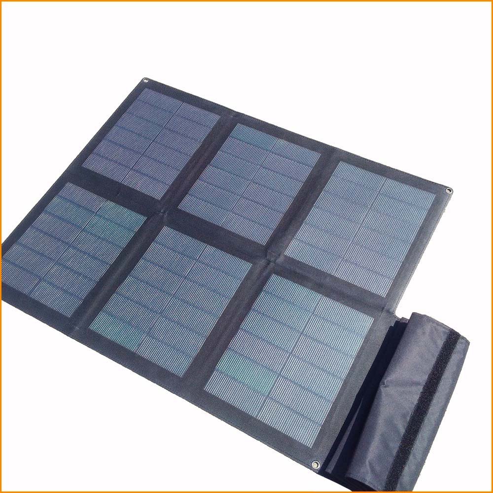 Portable folding 50W solar charger for solar car battery 12v 24v on load