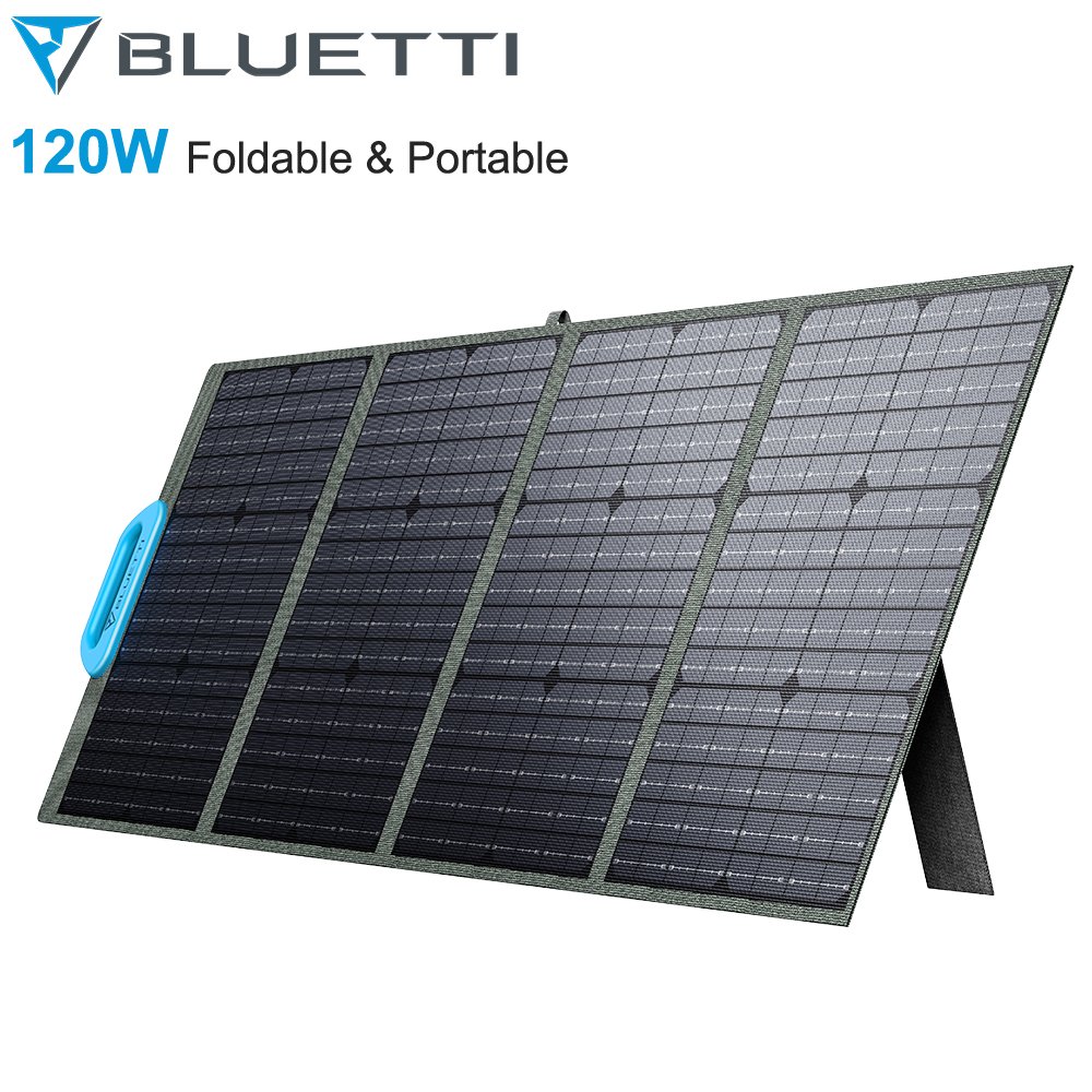 Bluetti 24V 26v 46V Monocrystalline Silicon Foldable Portable Solar Panels Black Folding for Camping Electricity Charger