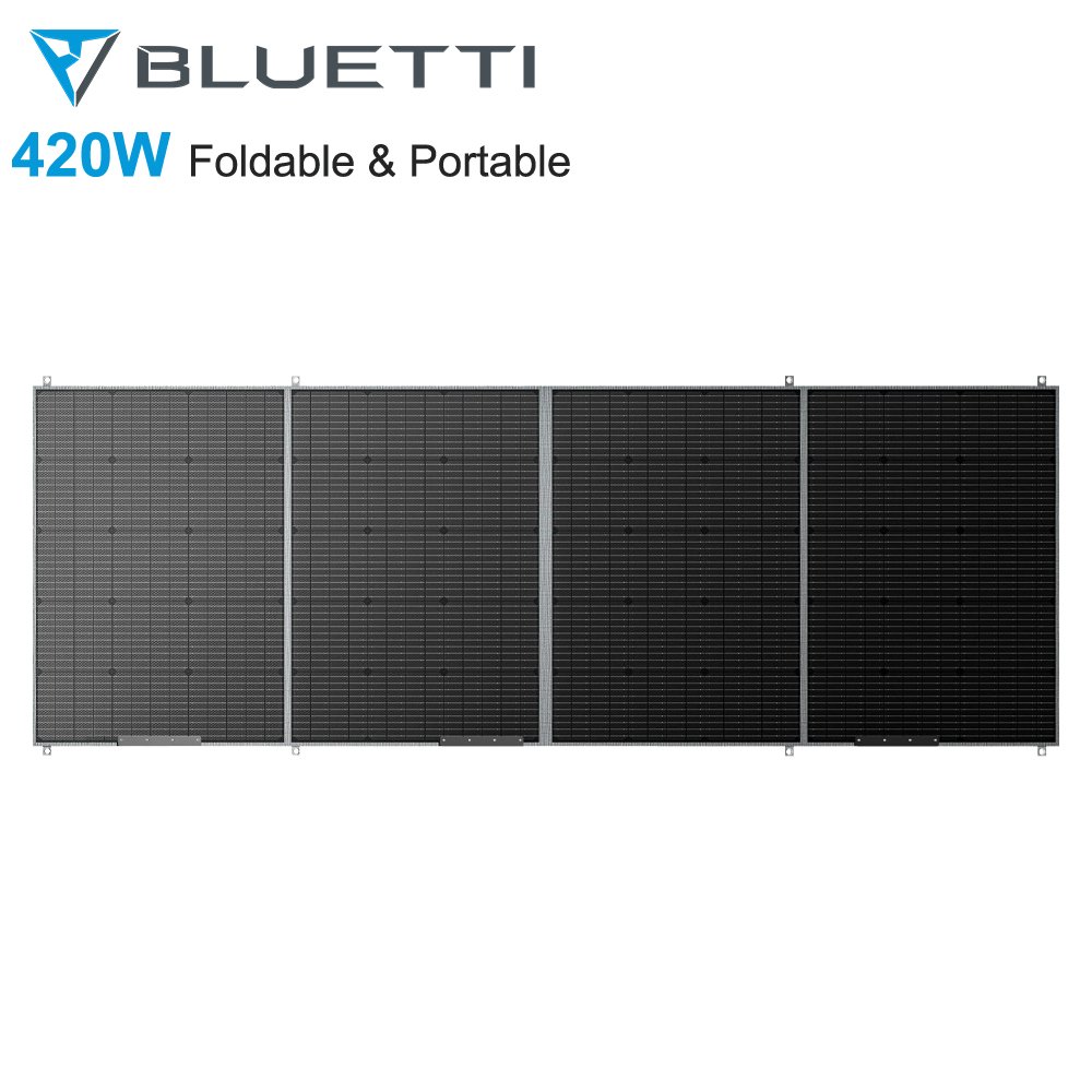 Bluetti 24V 26v 46V Monocrystalline Silicon Foldable Portable Solar Panels Black Folding for Camping Electricity Charger