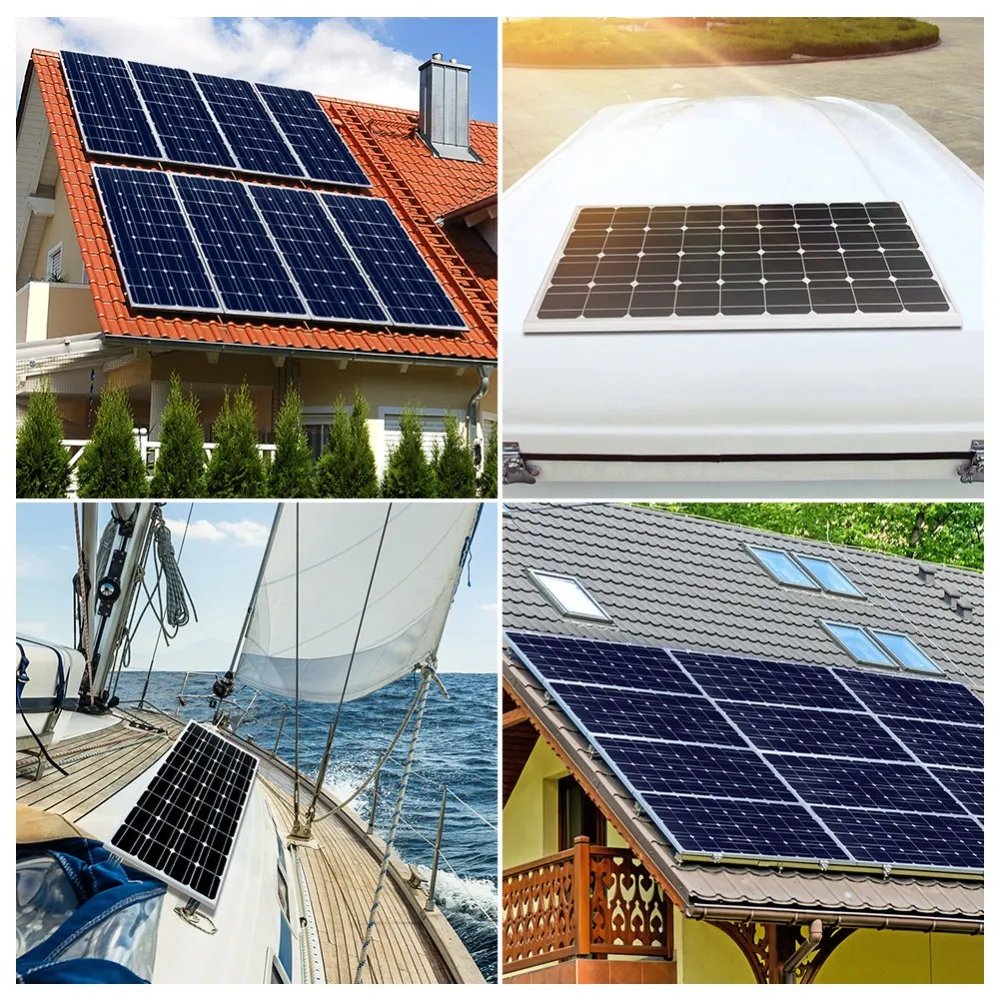 DOKIO Half Cell 100W 200W Monocrystalline house Solar system Panels 2pcs 100W With 12V 20A Controller for Charger Batteries