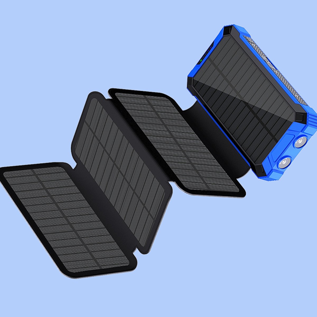 2024 New produets Outdoor Solar Wireless charging Built-in cable Flashlight 2-in-1 Large capacity 20000mah~50000mah Power bank