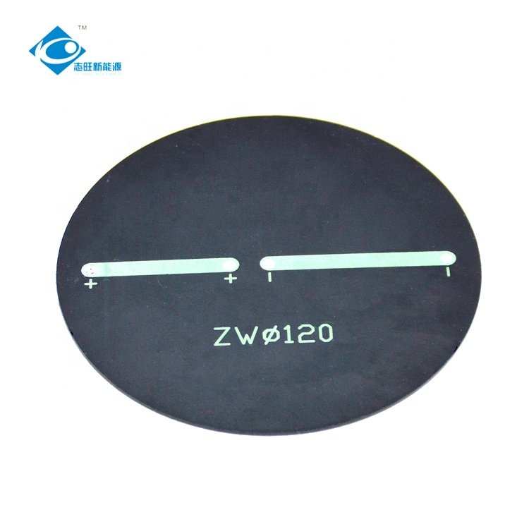 ZW-Dia120-6V Customized Epoxy Adhesive Solar Panel 1W Circular Mini Solar Panels 6V Ruggedized Mini Solar Panel Charger