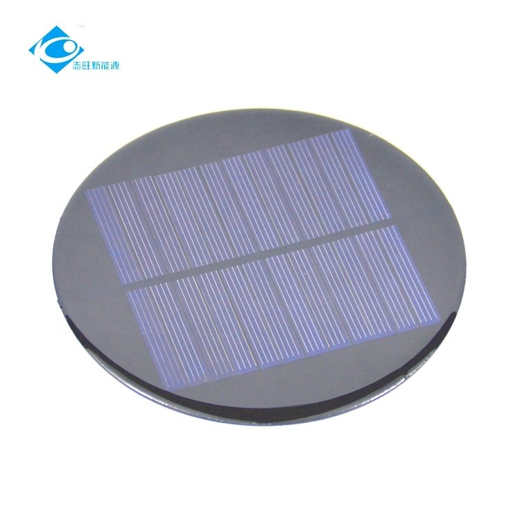 ZW-Dia120-6V Customized Epoxy Adhesive Solar Panel 1W Circular Mini Solar Panels 6V Ruggedized Mini Solar Panel Charger
