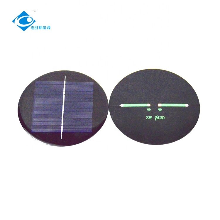 ZW-Dia120-6V Customized Epoxy Adhesive Solar Panel 1W Circular Mini Solar Panels 6V Ruggedized Mini Solar Panel Charger