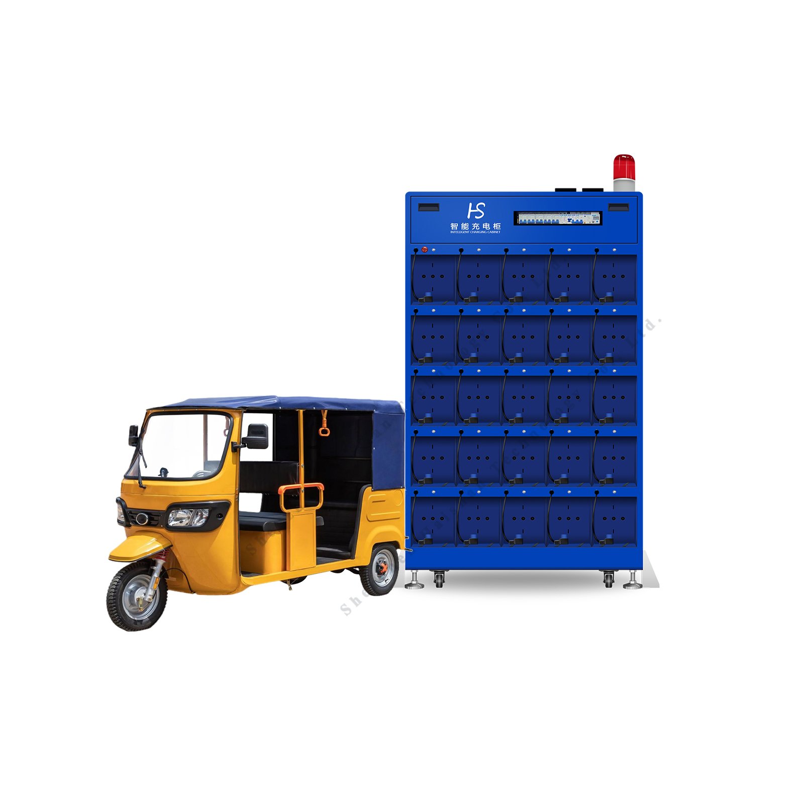 HS New Series, Outdoor Solar Power Charging Station, Can Provide Electric Tricycle/Motorcycle Convenient Battery Charge Cabinet