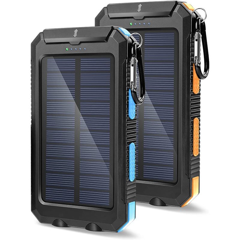 New Outdoor Solar Mobile 8000/10000mAh Power Bank Solar Phone Charger Travel Solar Power Supply 5v Solar Powerbank