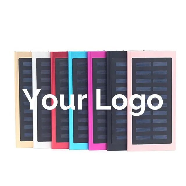 2020/2021 Best Sellers Slim Solar Energy Power Bank with LED Light 5W Output Custom Logo Design Graphic Charger-Gift Set