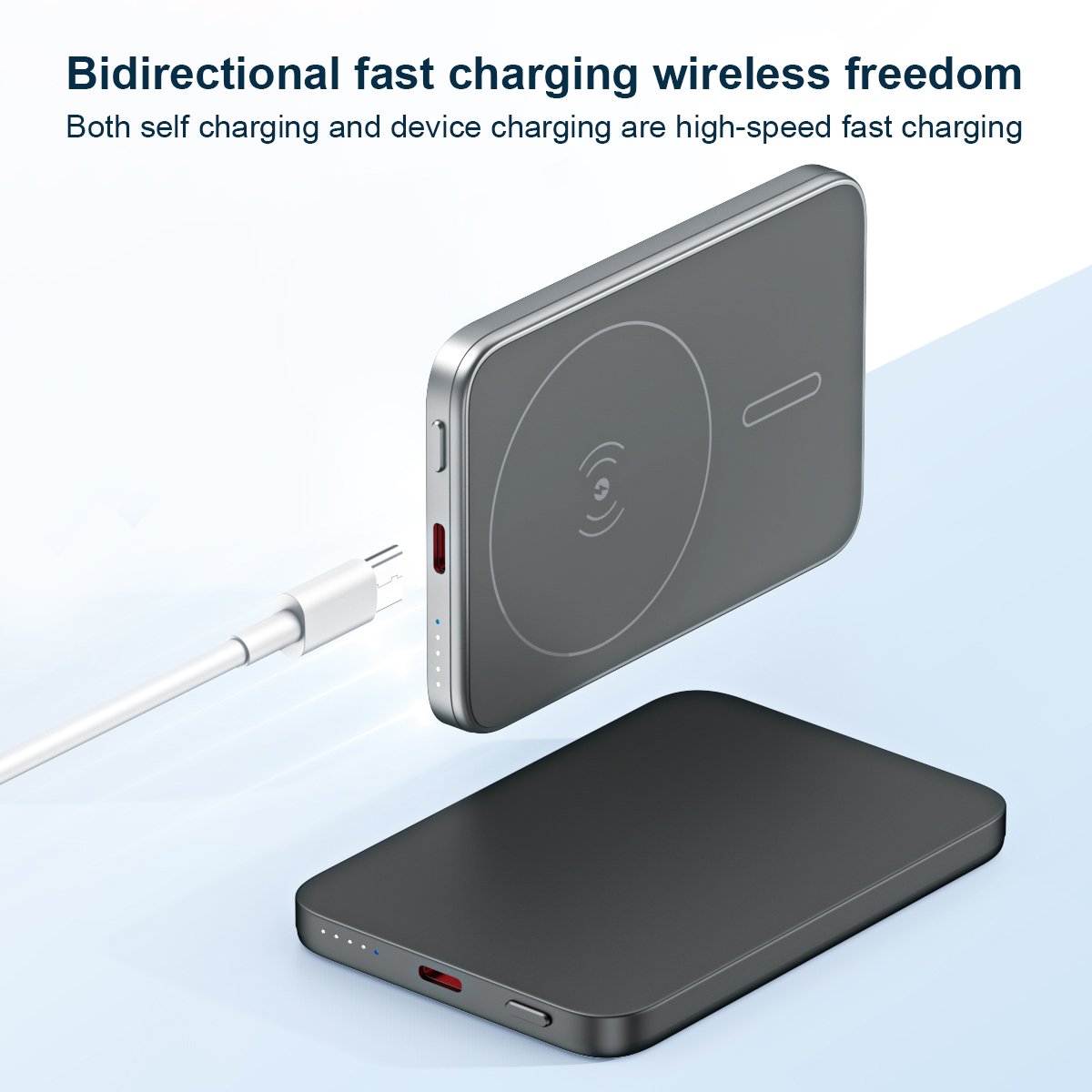 Casun Mini Solar Power Bank 10000mAh build with Charging Cables portable fast charging Outdoor powerbank with four cables