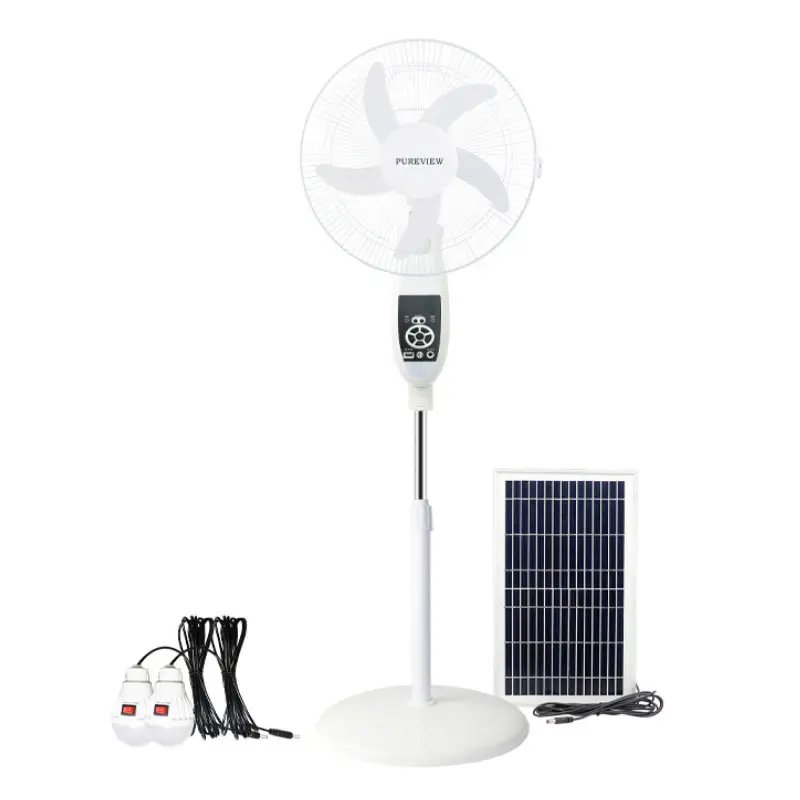 Hot Special 16-Inch 9-Speed Solar Fan Remote Control Rechargeable Floor Fan High-Capacity Battery Rechargeable Standing Fan
