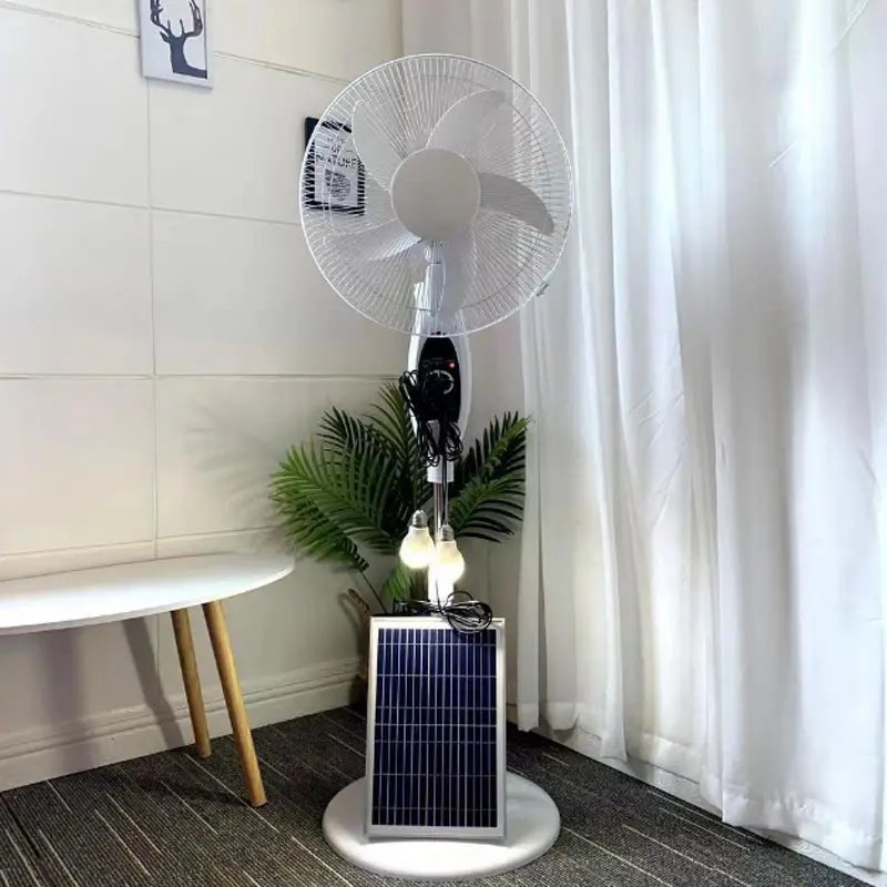 Hot Special 16-Inch 9-Speed Solar Fan Remote Control Rechargeable Floor Fan High-Capacity Battery Rechargeable Standing Fan