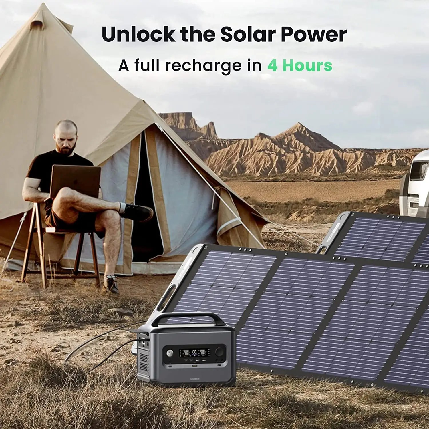 UGREEN GS1200 Power Station Portable 1200W 1024Wh Big Capacity LiFeP04 Battery1.5H Fast Charging Generators for Outdoor Camping