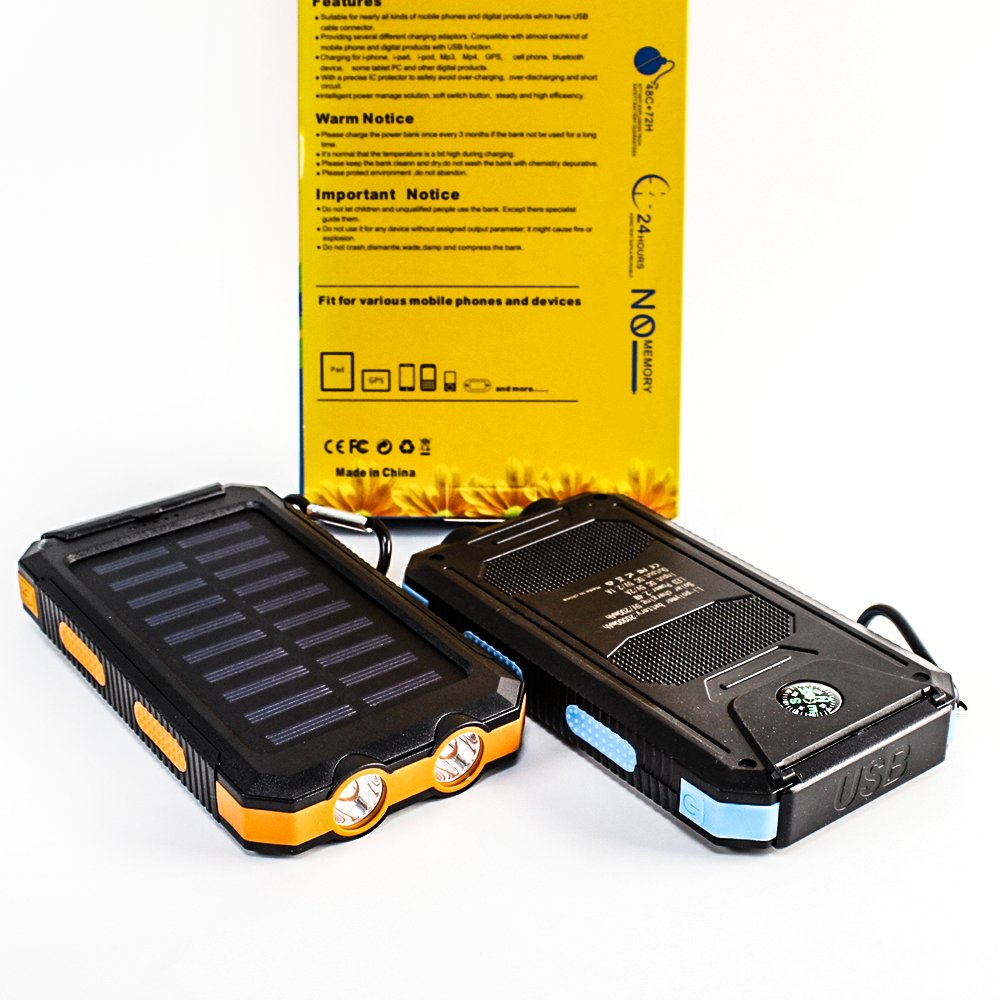 2024 New HB664S Waterproof Outdoor Solar Battery Power Bank Supplies 20000mah Solar Panel Portable Charger