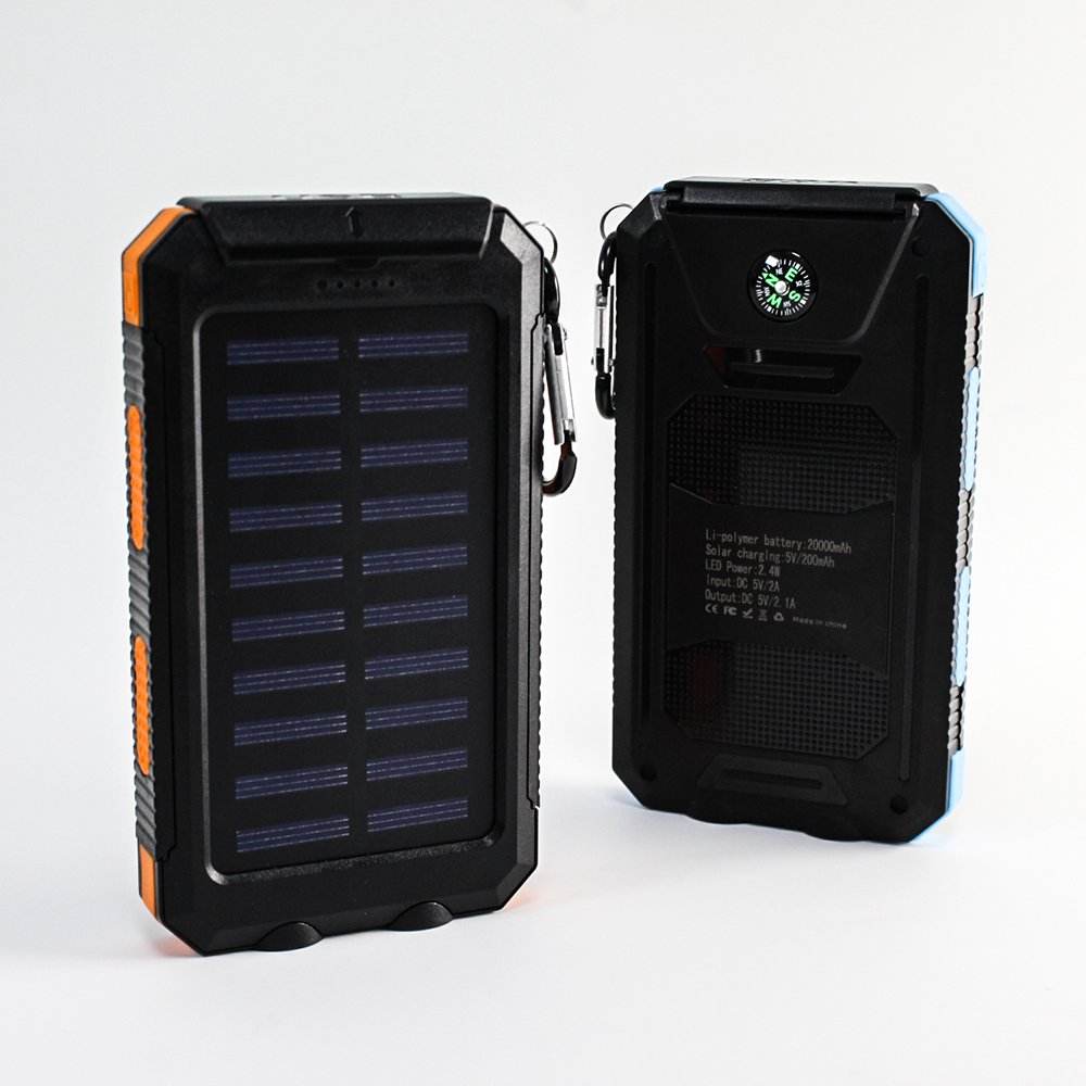 2024 New HB664S Waterproof Outdoor Solar Battery Power Bank Supplies 20000mah Solar Panel Portable Charger