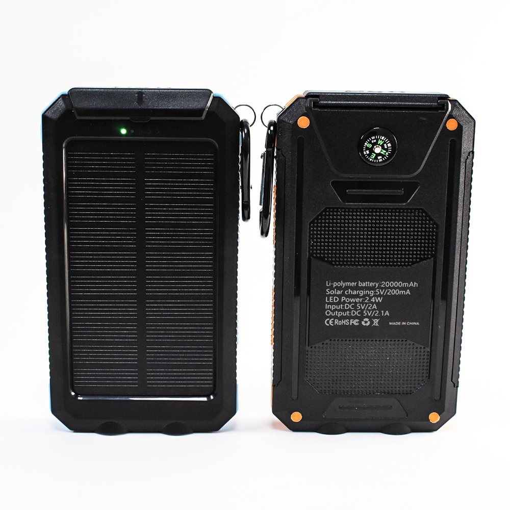 2024 New HB664S Waterproof Outdoor Solar Battery Power Bank Supplies 20000mah Solar Panel Portable Charger