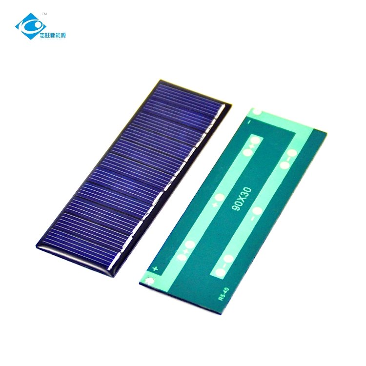 5.5V Waterproof Solar Panel Charger ZW-9030-5.5V Strip Epoxy Solar Panels 0.4W Mini Epoxy Solar Panel