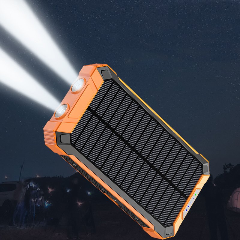 Outdoor New trending 2023 arrivals Splash Water Dust proof solar charge wireless charge 20000mAh Solar Power Bank with 4 cables