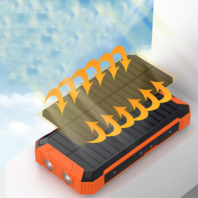 Outdoor New trending 2023 arrivals Splash Water Dust proof solar charge wireless charge 20000mAh Solar Power Bank with 4 cables