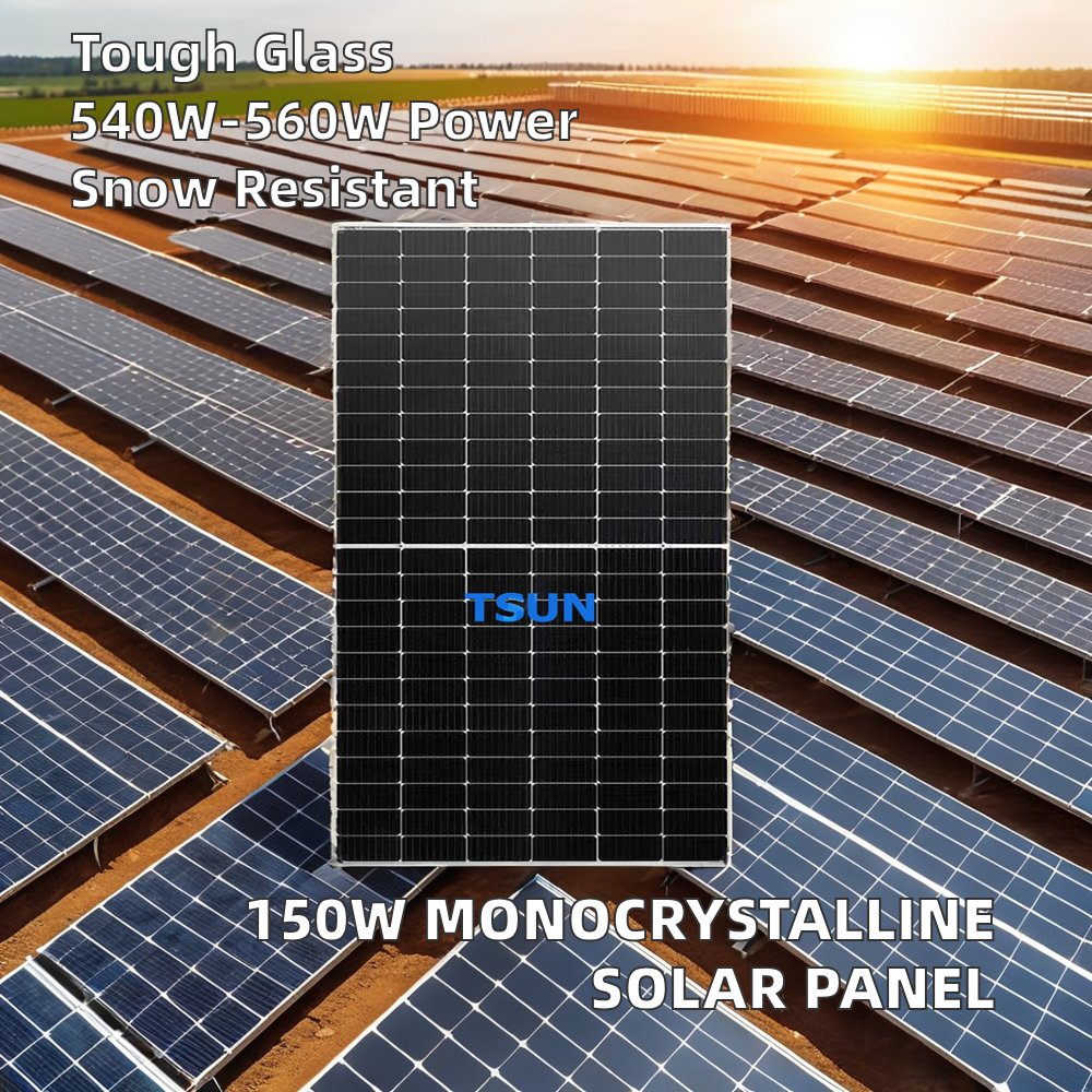 150W Monocrystalline Silicon Solar Panel Glass Front Cover 18V Half Cell PERC System Solar Power Oem Max Power 560W 50W 540W