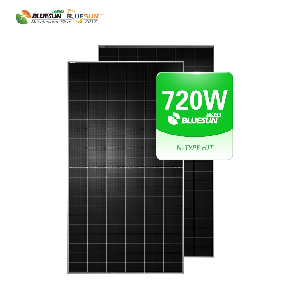 Bluesun new product 700W 710W 720W solar panel monocrystalline half cell 700Watt bifacial shingled HJT solar panel