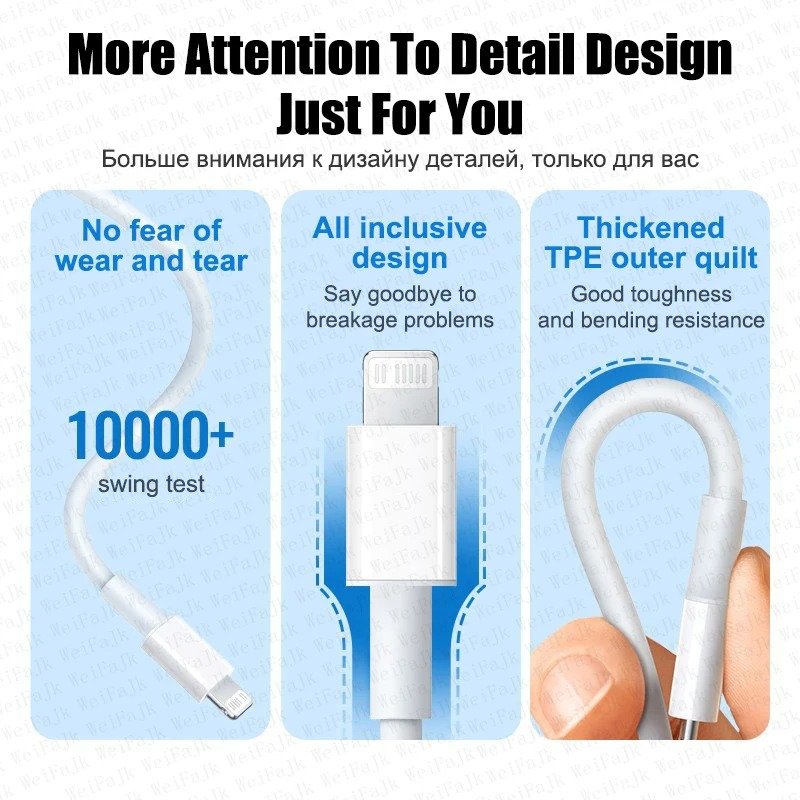 PD 20W For Apple USB Type C Charger For iPhone 13 12 11 14 Pro Max Mini XR X XS 8 Plus C Fast Charging Cable For iPhone Charger