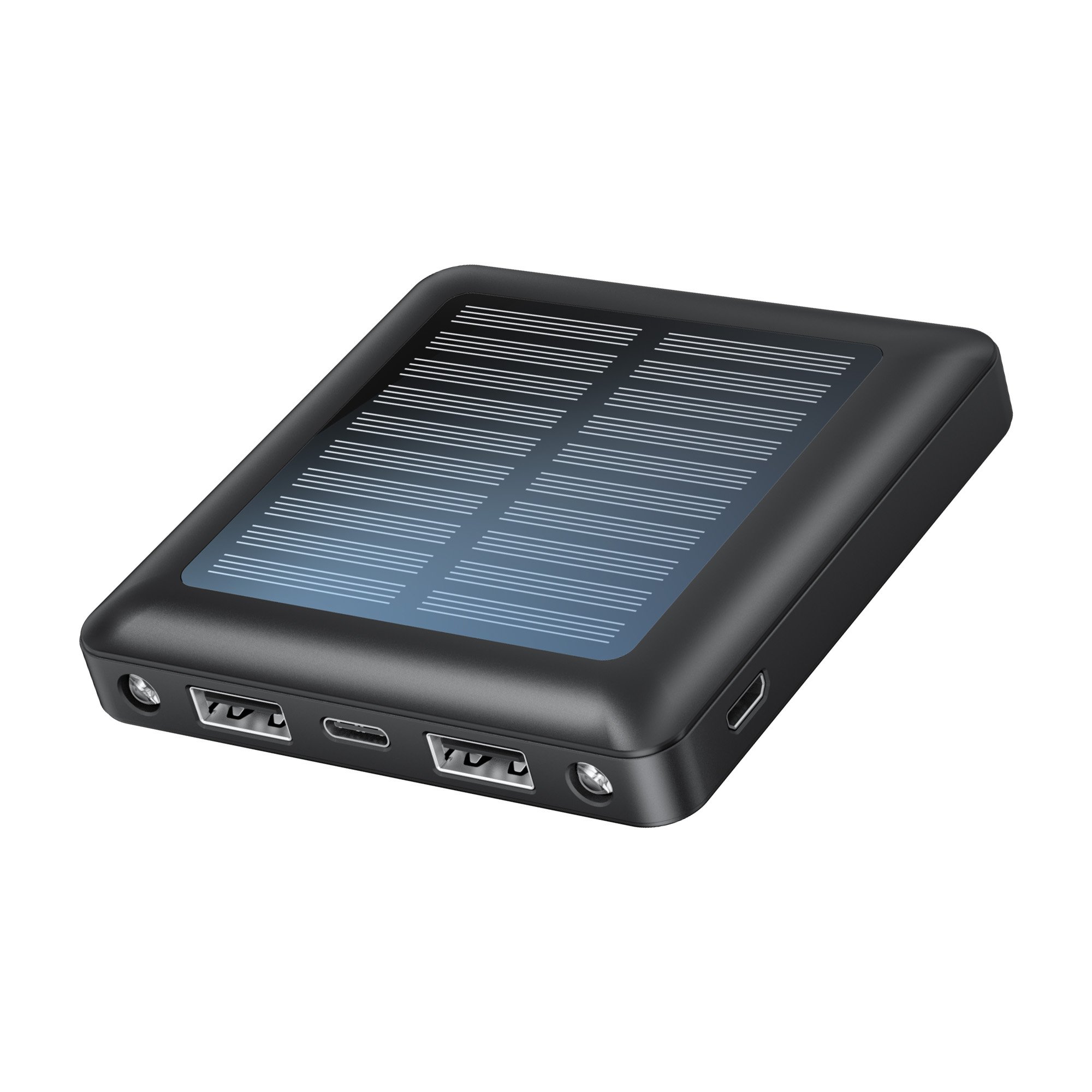 OEM Logo Ultra Thin Mini Solar Battery Pack 5000mAh Large Capacity Portable Power Bank For Outdoor Small Solar Power Bank