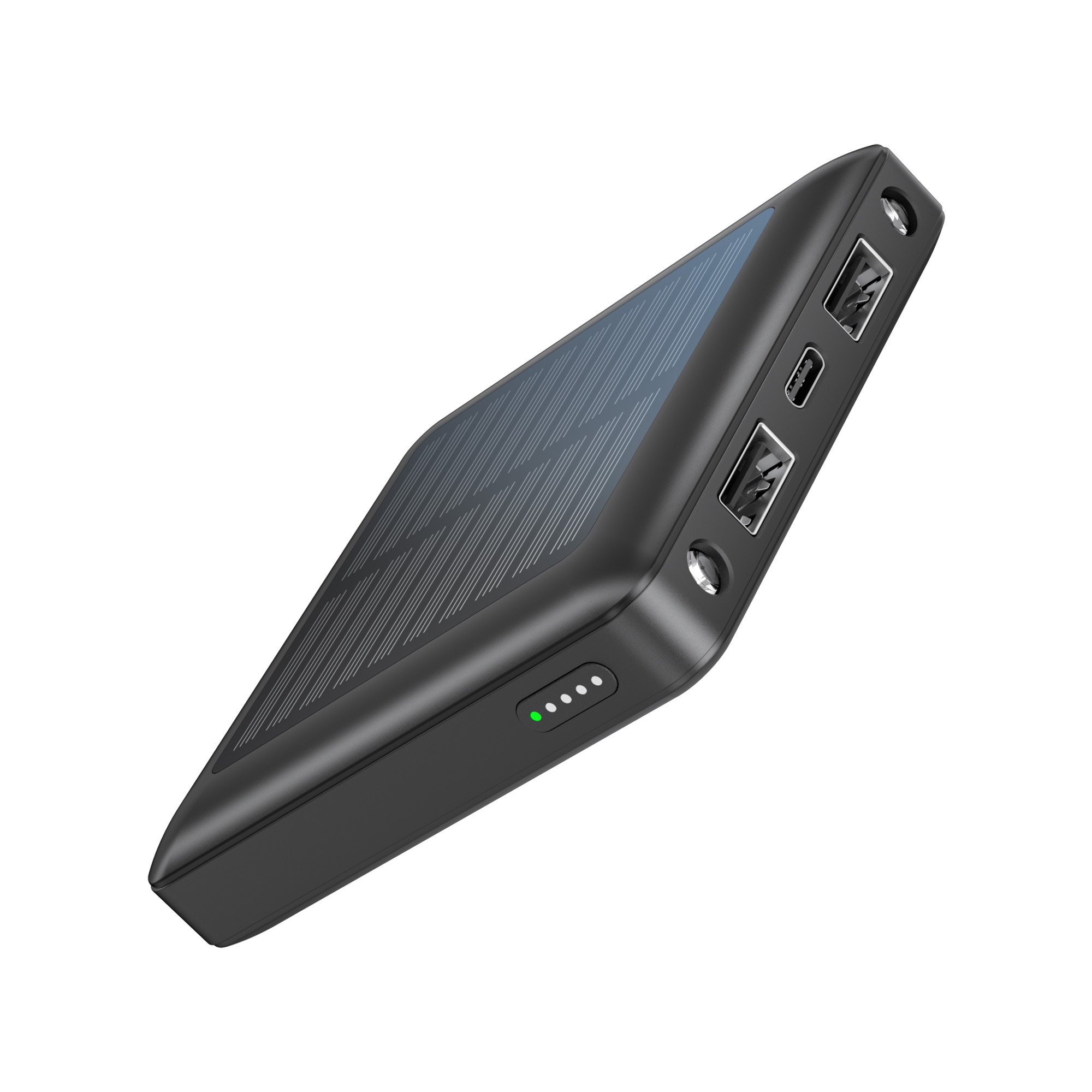 OEM Logo Ultra Thin Mini Solar Battery Pack 5000mAh Large Capacity Portable Power Bank For Outdoor Small Solar Power Bank