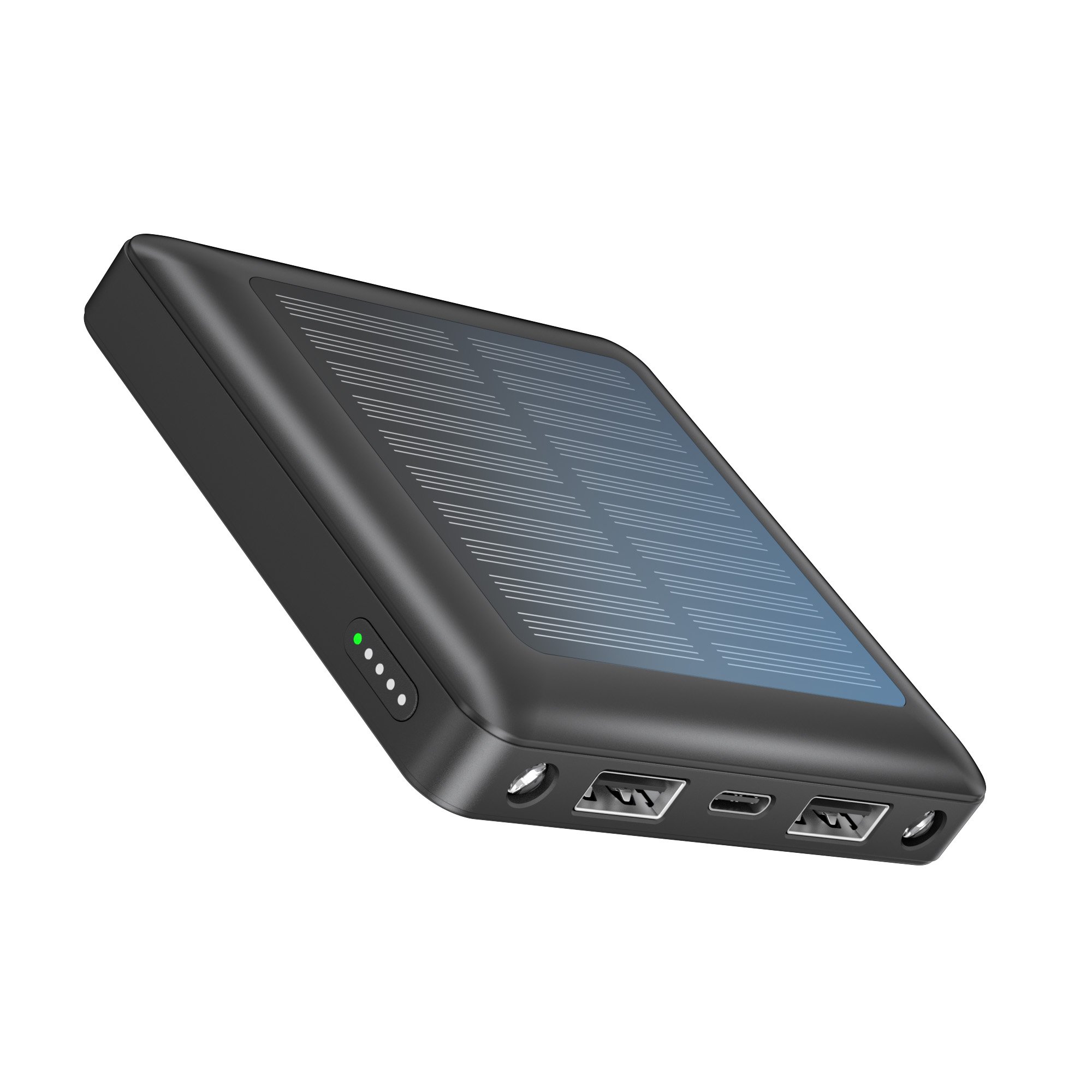 OEM Logo Ultra Thin Mini Solar Battery Pack 5000mAh Large Capacity Portable Power Bank For Outdoor Small Solar Power Bank