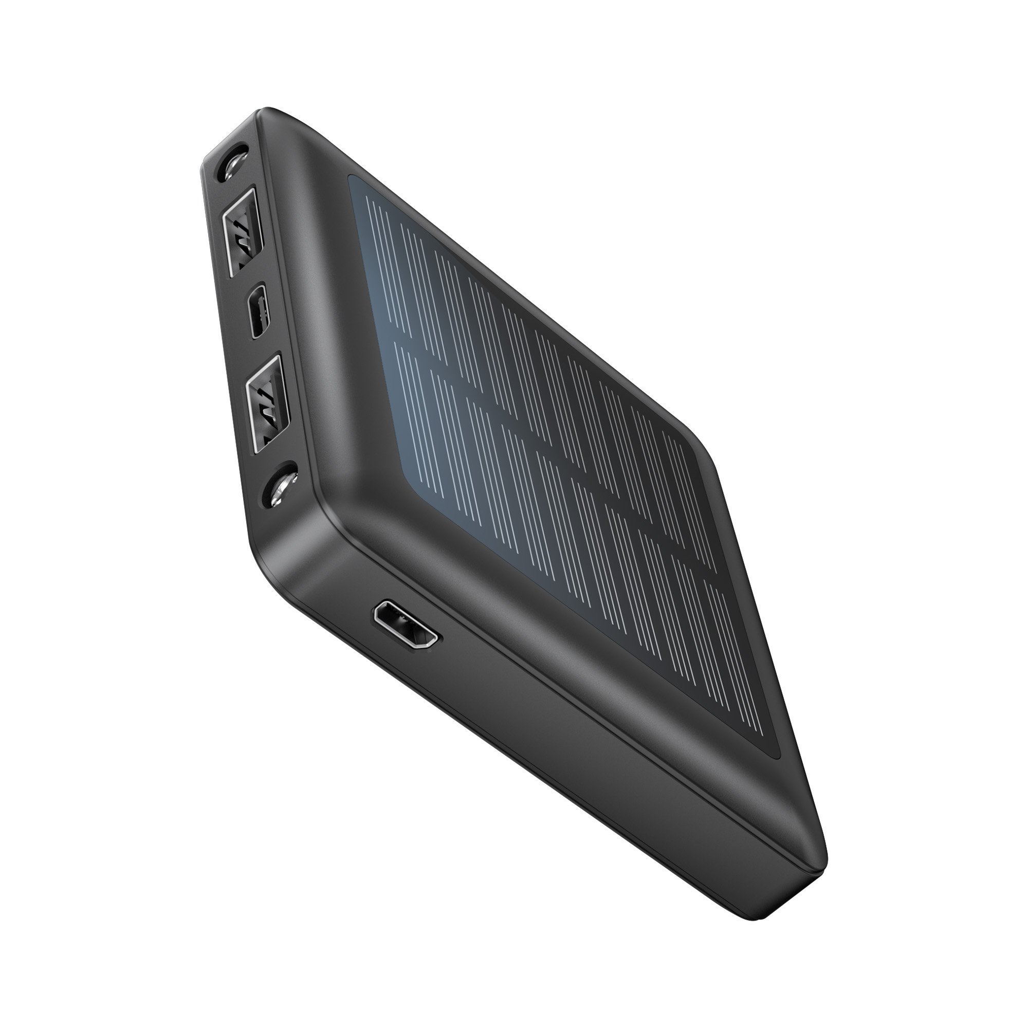 OEM Logo Ultra Thin Mini Solar Battery Pack 5000mAh Large Capacity Portable Power Bank For Outdoor Small Solar Power Bank