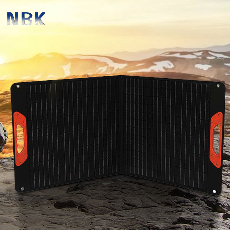 60W Portable Solar Panel, Monocrystalline Foldable Solar Charger MC-4 Cable for Power Station, IP67 Waterproof for Camping