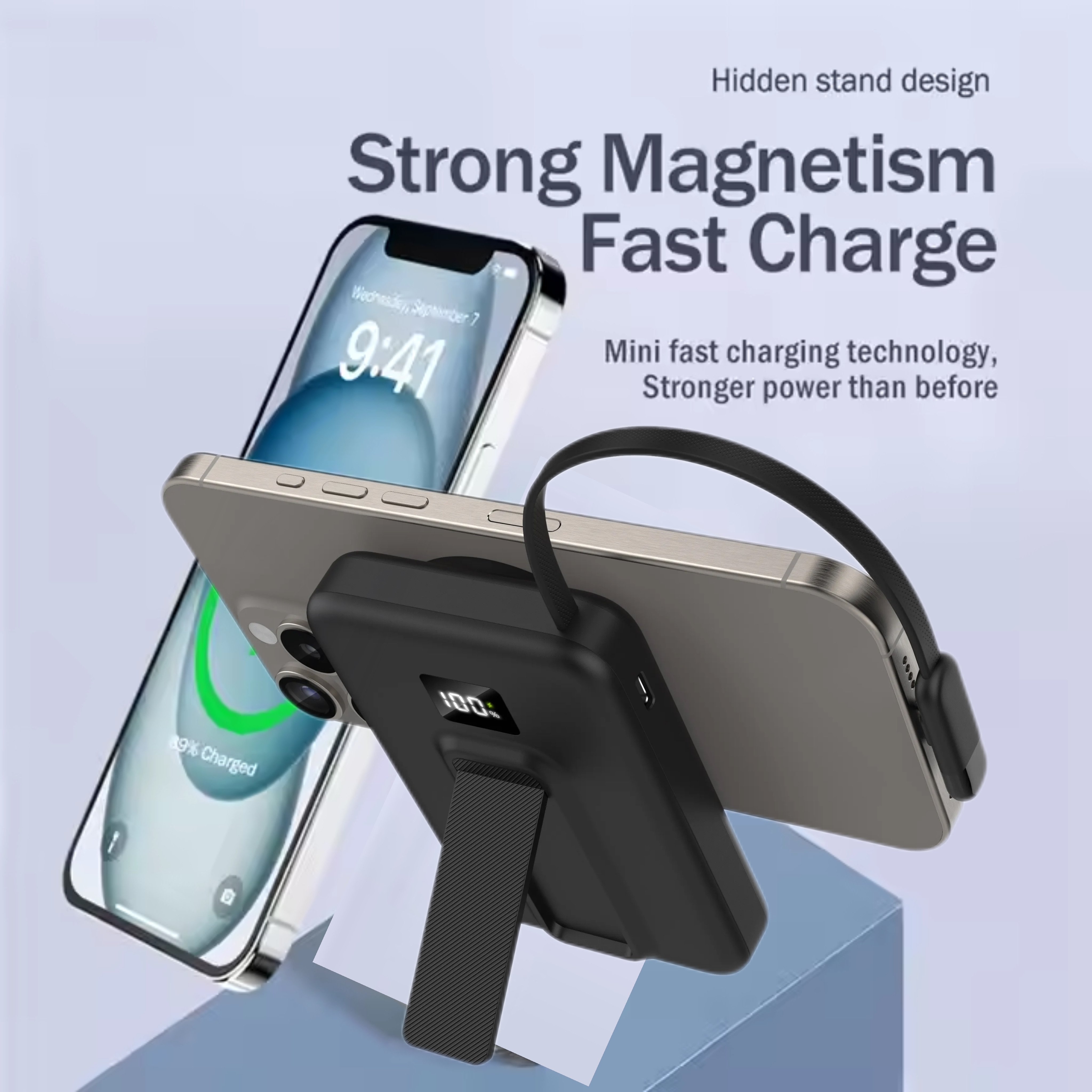 Mini Promotion Disposable Charger 10000mah Charger Wireless Magnetic Powerbank Disposable Power Bank OEM Li-polymer Battery