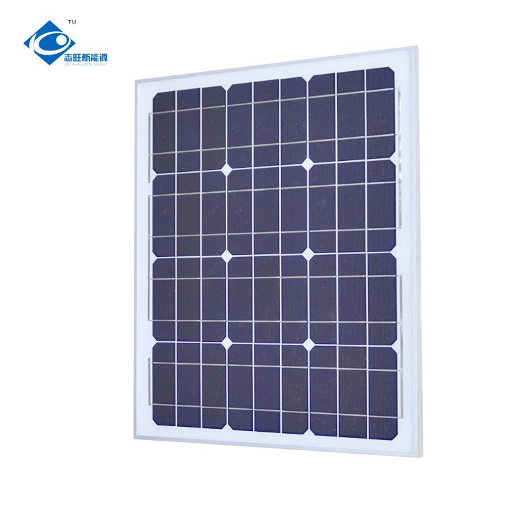 30W Transparent Glass Solar Panel ZW-30W-18V-2 Mono Glass Laminated Solar Panel 18V Mini Portable Solar Panels Charger