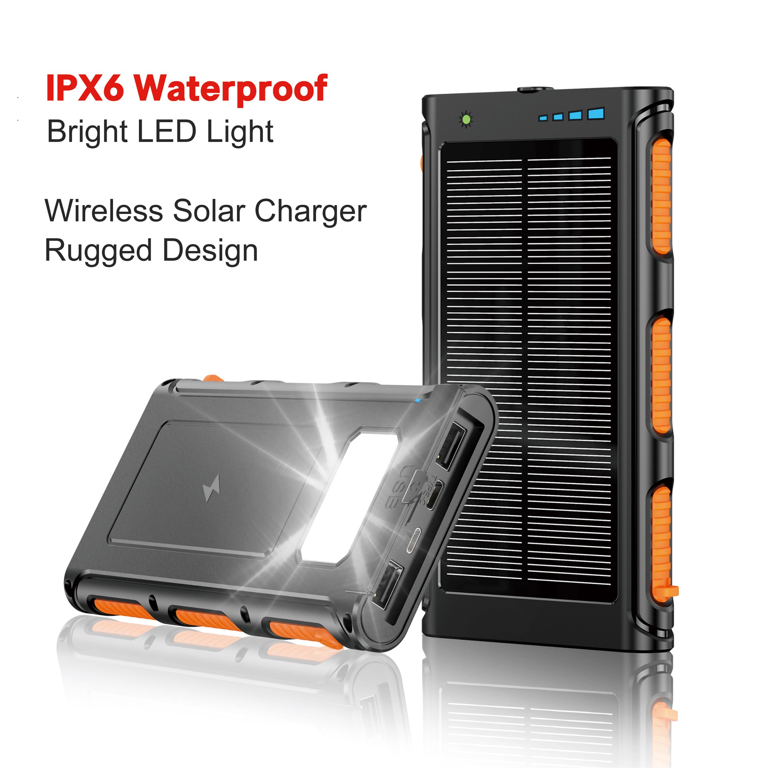Trending Product 2024 New Arrival OEM Portable Solar Charger Powerbank Solar Mobile Power Supply 10000mAh Power Bank with LED