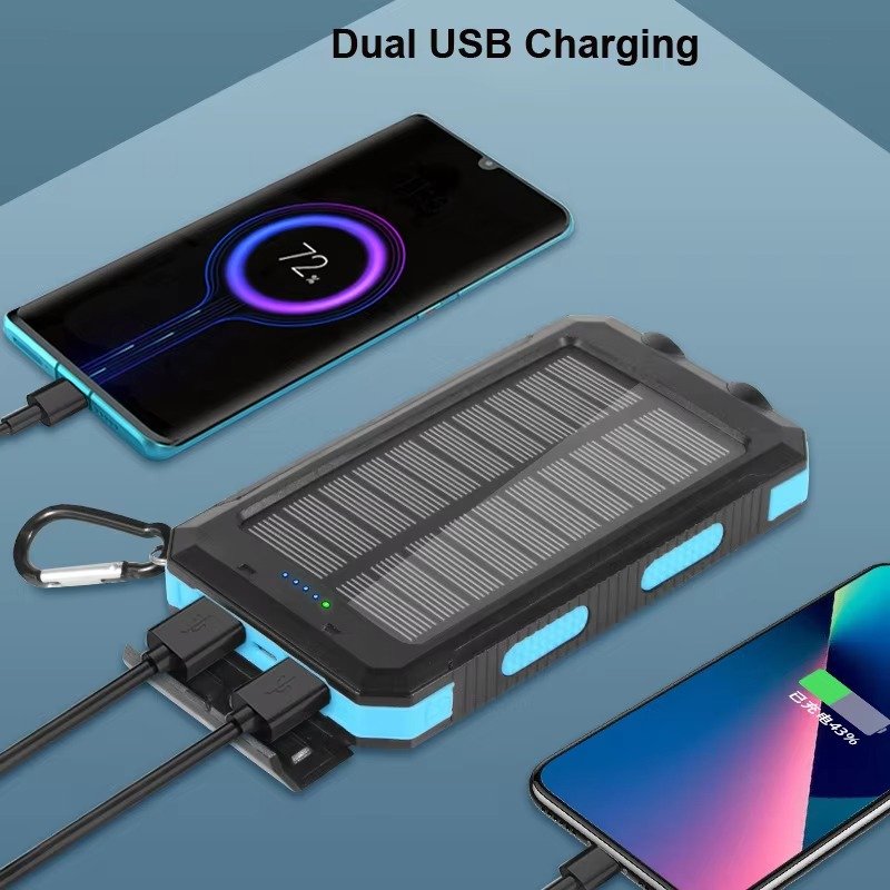 Portable battery power station power bank solar charger PowerBanks 10000mah 20000mah for Mobile Phones Devices 10W