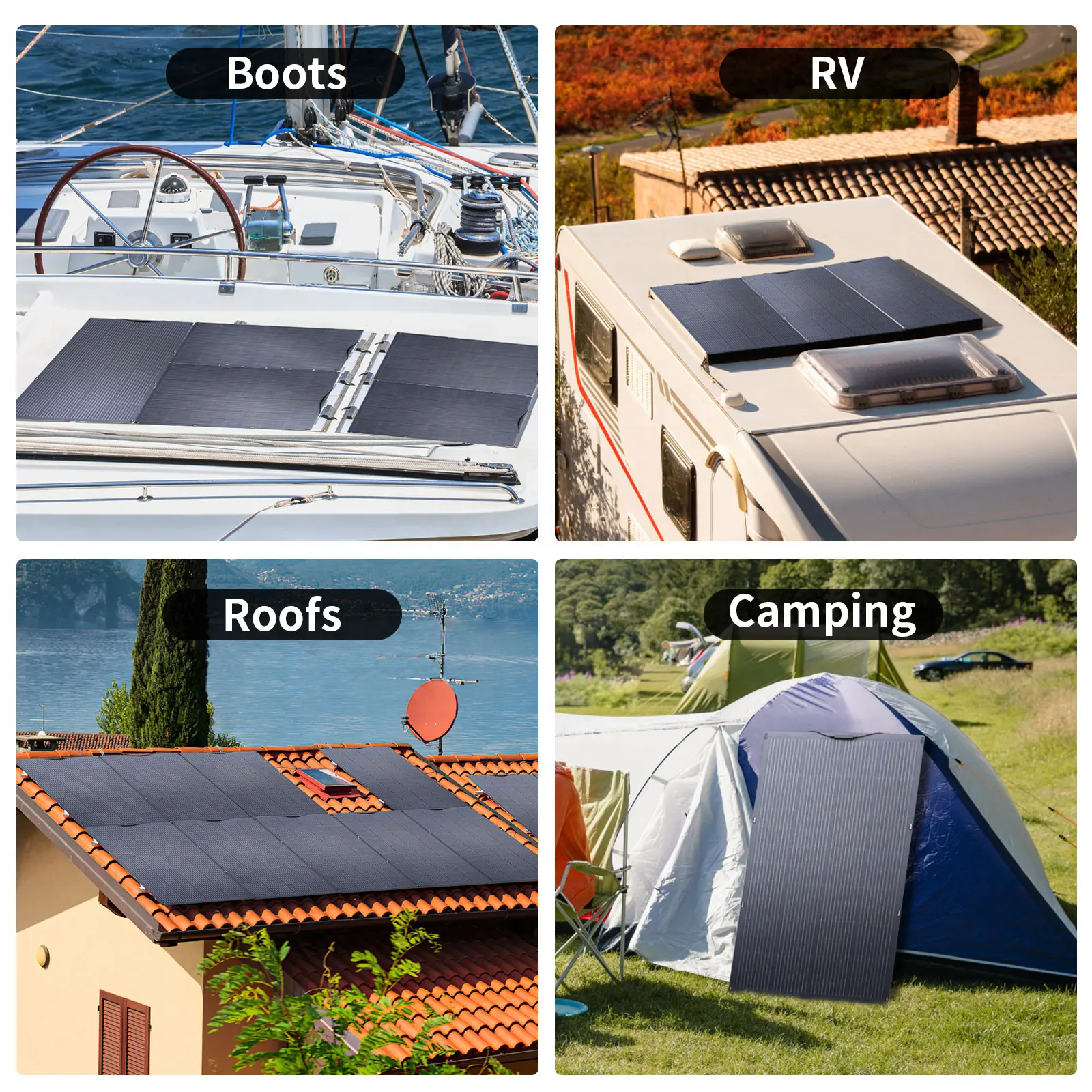 Balcony Power Plant 200W / 100W Flexible Solarpanel IP68 Solar Cell Solar Charger Photovoltaic 12V/32V off-grid for RV