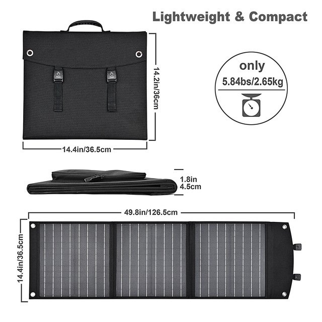 Outdoor camping tracking hiking 4WD use 60 watt portable folding solar panel solar charger