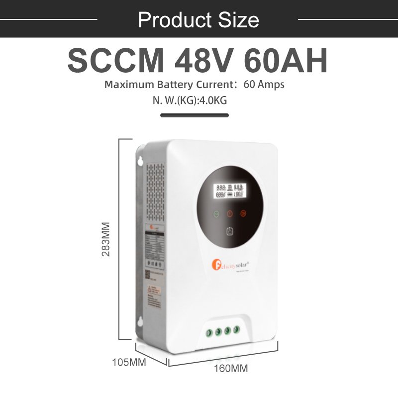 Felicity Solar Intelligent Indoor 60Amps Controller MPPT Solar Charger Controller PV System and Battery Charger