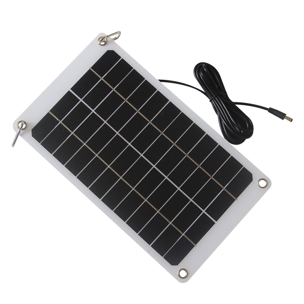 Waterproof Semi-flexible Solar Panel Charger with 12 DC 5521 Port 7.5W Outdoor Camping Hiking Solar Cell Charger