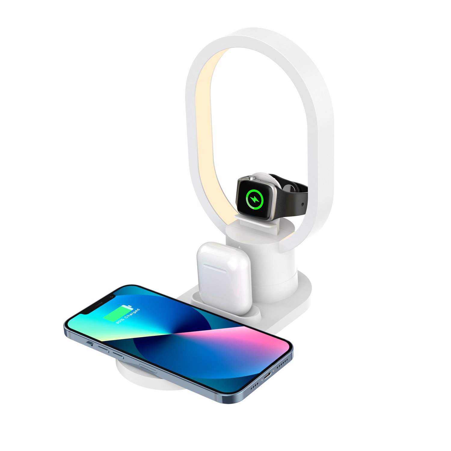Fast 15W Wireless Charging Station Wireless Charger with Night Light and Charging Dock 3 in 1 Earphone Shenzhen Type C USB ABS