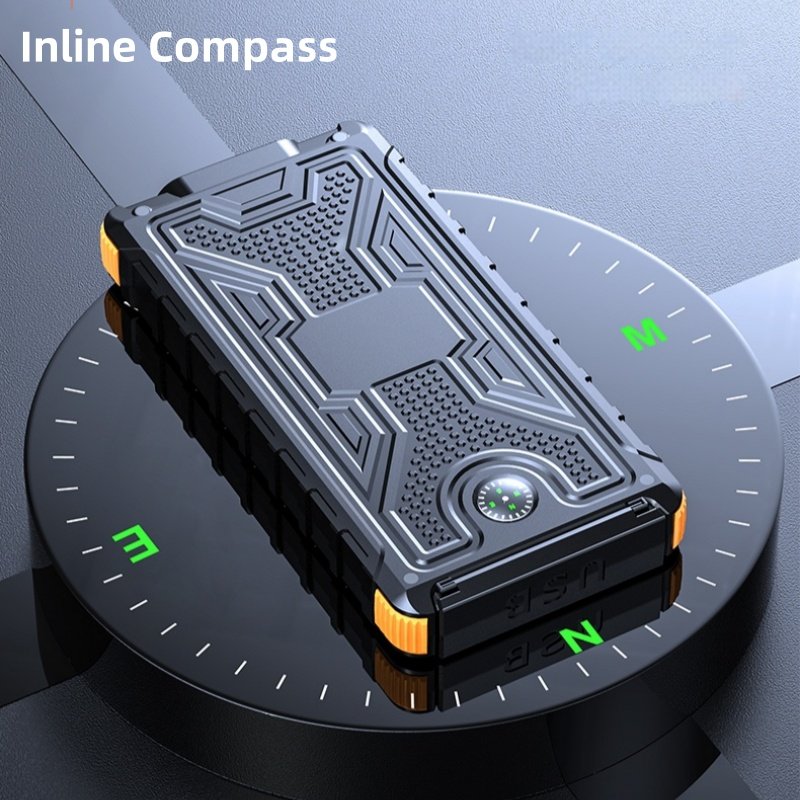 Solar Power Bank 20000mAh Solar Charger 2 USB Ports External Charger Powerbank With LED Light