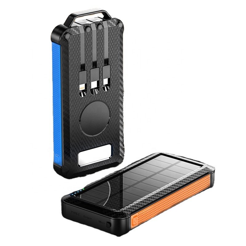 Portable Solar Power Bank with LED Flashlight 10000mAh USB Solar Panel Wireless Power Bank Solar Charger For Mobilephone drones