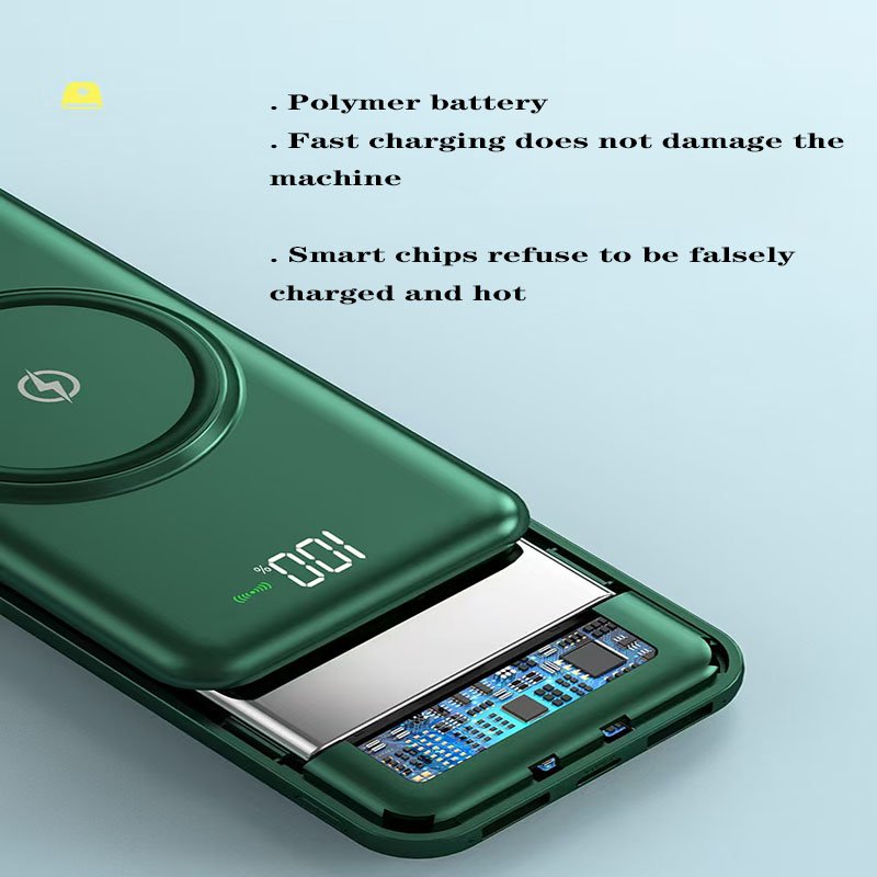 2024 Hot selling Mini Power Bank with Wireless Charger Power Bank with 4 cable Portable for iphone