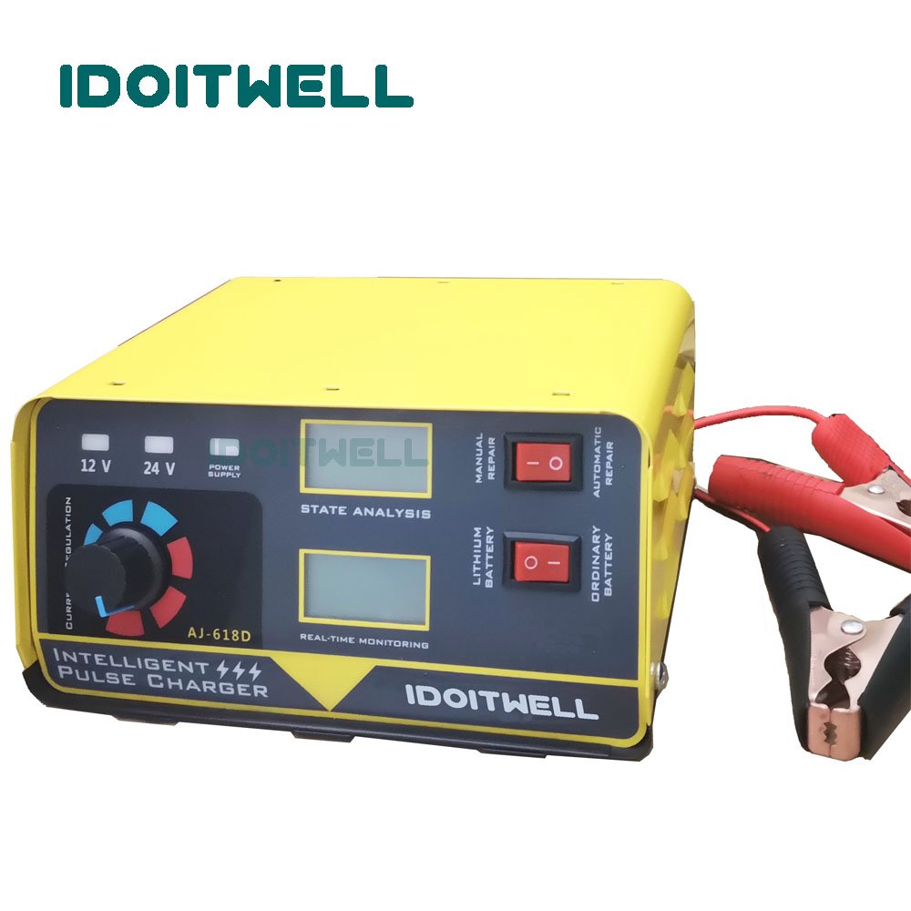 Universal 12V 24V adjustable Trickle charger 12V 20A 24V 10A smart Maintenance-free Dry Water Gel AGM Solar battery charger