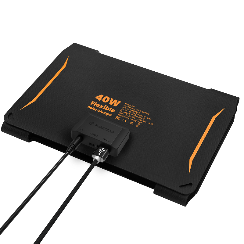 Folding Energy 40 Watt Mono ip67 solar charger 30W foldable solar panel bag high efficiency for phones laptop camera