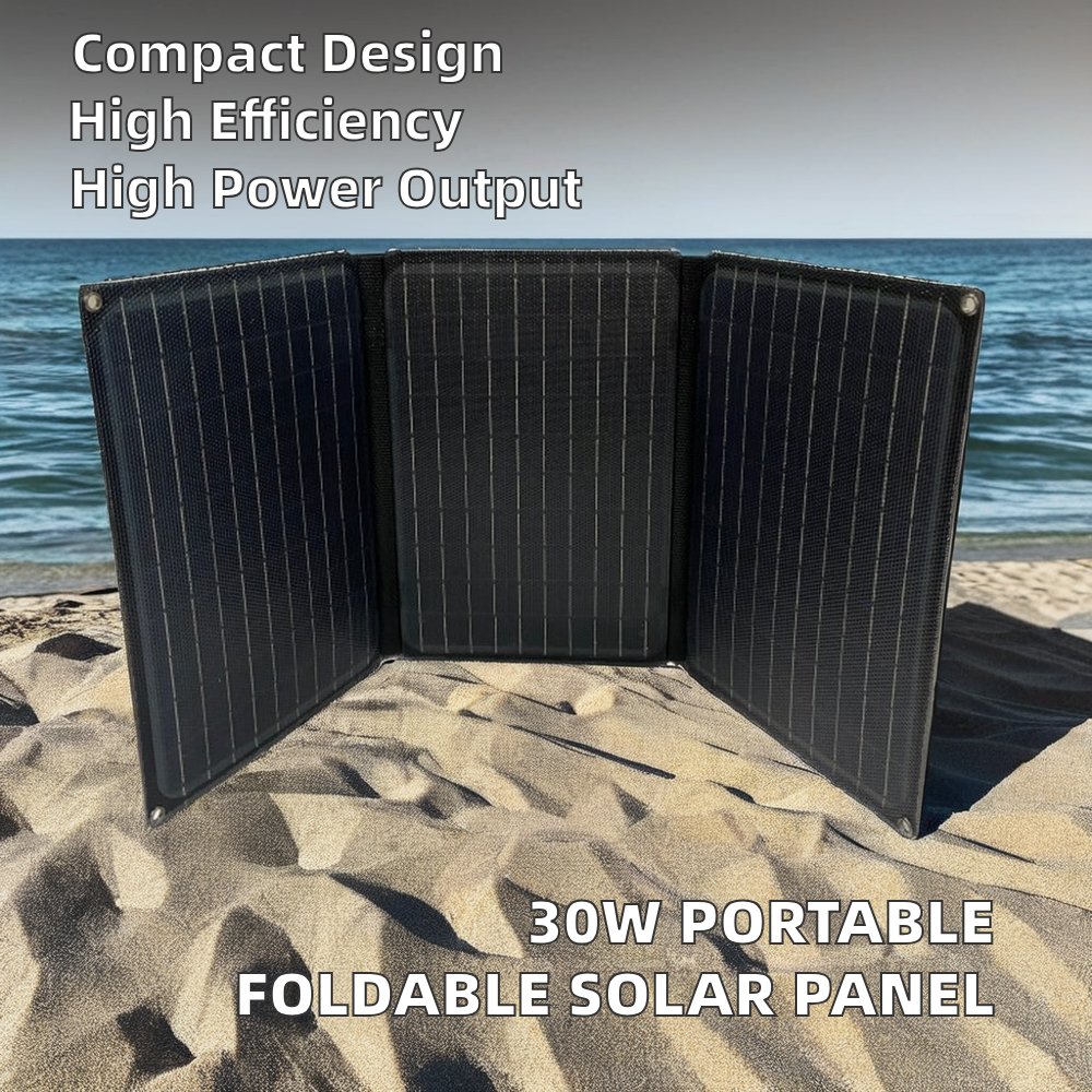Outdoor Small Size Portable Charger Folding Foldable Solar Panel for Picnic Factory Direct 30W Customized Black Solar Tiles 23%