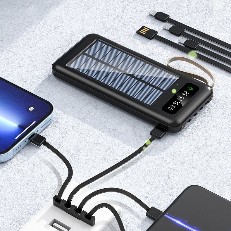 High Quality Dual USB Charger Travel Powerbank LED Solar Power Bank 20000mAh Powerbanks With Solar Panel