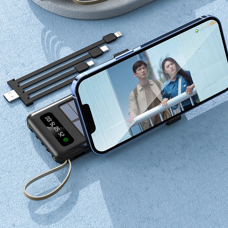 High Quality Dual USB Charger Travel Powerbank LED Solar Power Bank 20000mAh Powerbanks With Solar Panel